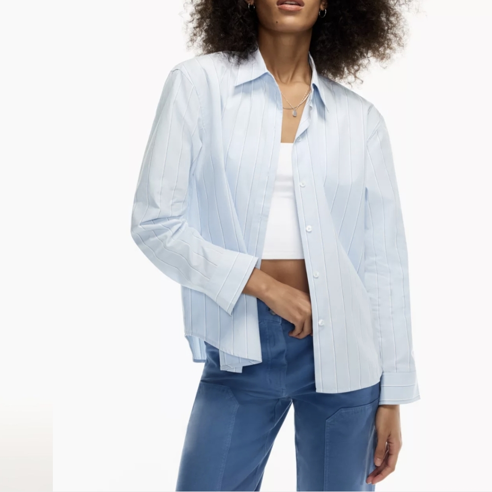 Aritzia Wilfred Free blue dress shirt